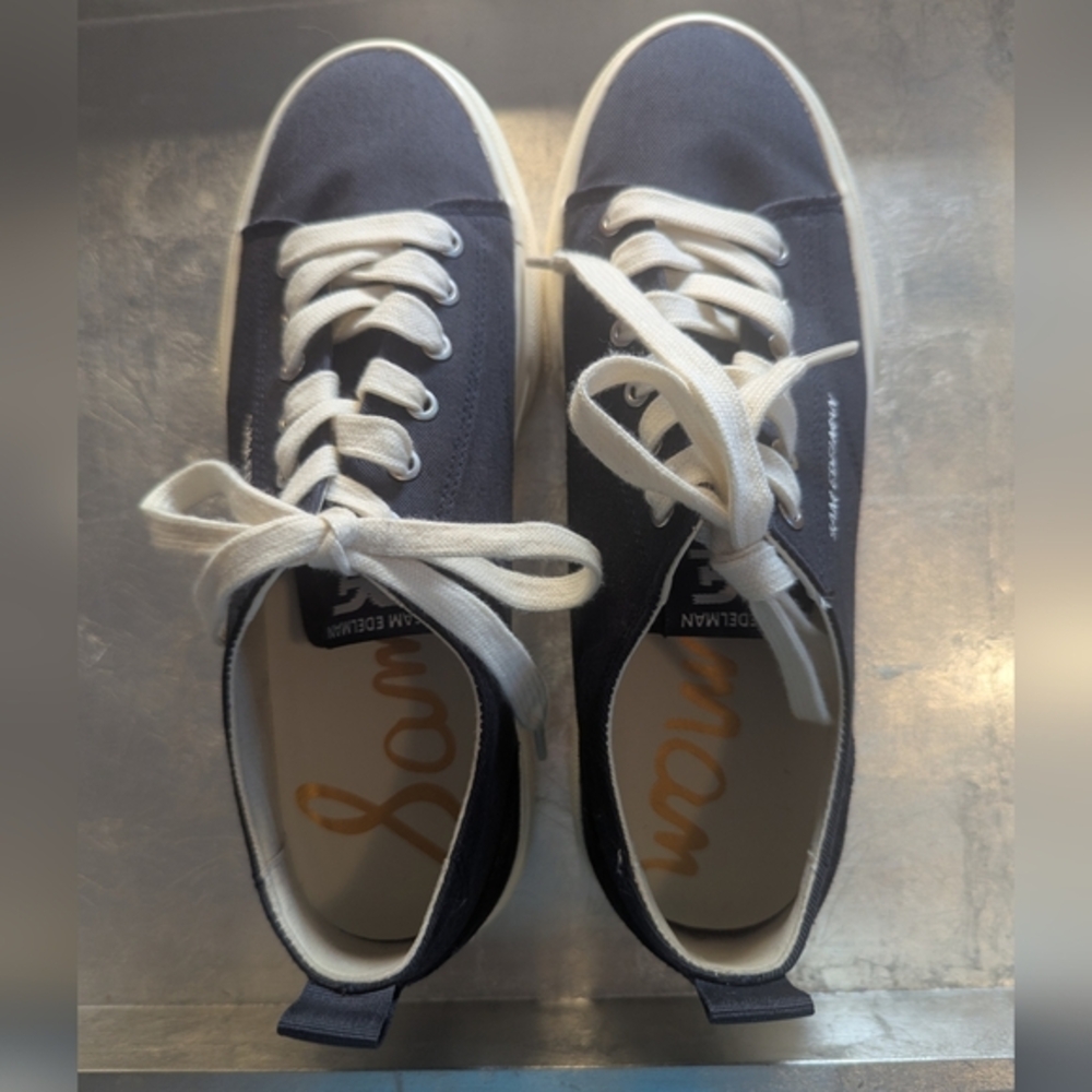 Sam Edelman Sneakers 8.5 Women's Black White Converse Style Shoes